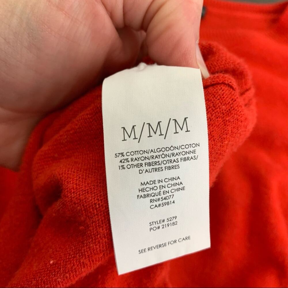 Cabi red scoop neck dolman sleeve sweater size Medium style #5279 - Picture 9 of 10